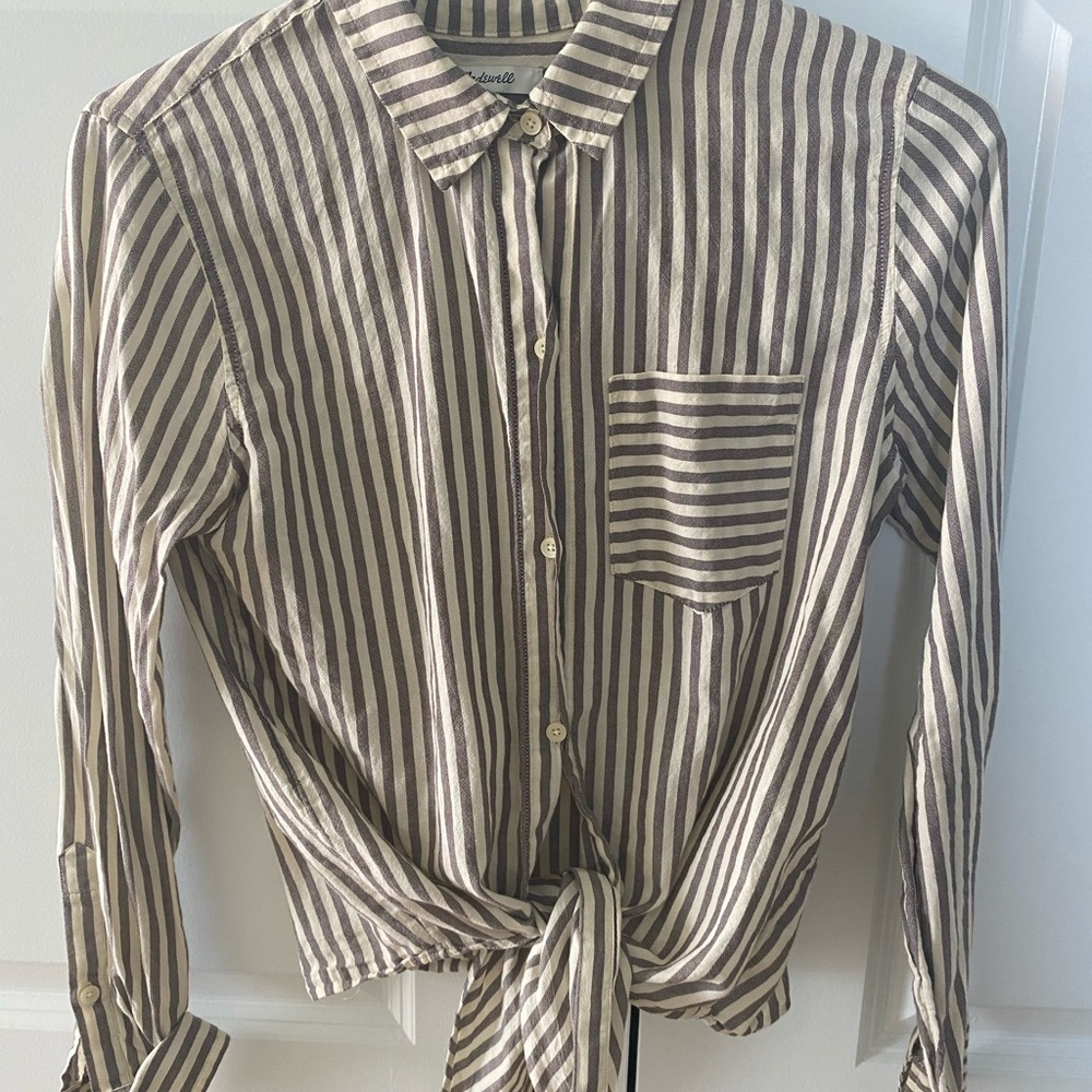 Madewell front tie blouse